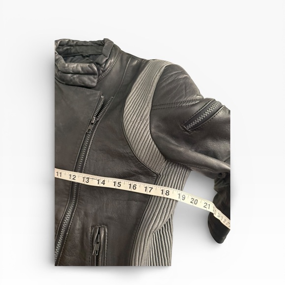 Yamaha Double Riders Womens Black Leather Motorcycle Jacket Sz Small - Picture 14 of 15